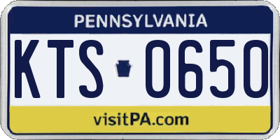 PA license plate KTS0650