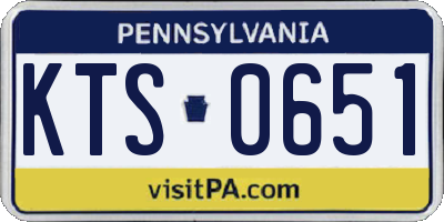 PA license plate KTS0651