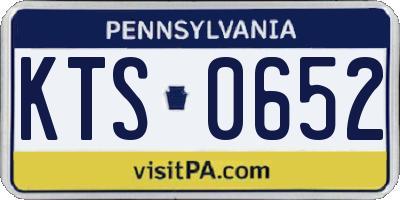 PA license plate KTS0652