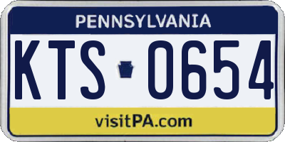 PA license plate KTS0654