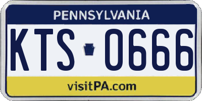 PA license plate KTS0666