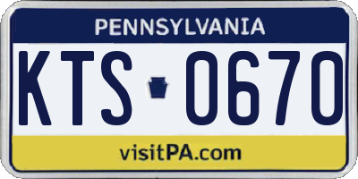 PA license plate KTS0670