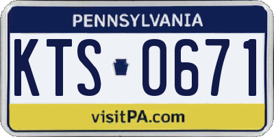 PA license plate KTS0671