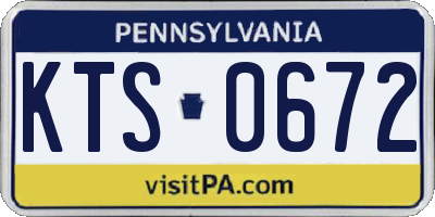 PA license plate KTS0672