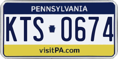 PA license plate KTS0674