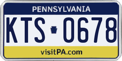 PA license plate KTS0678