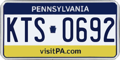 PA license plate KTS0692