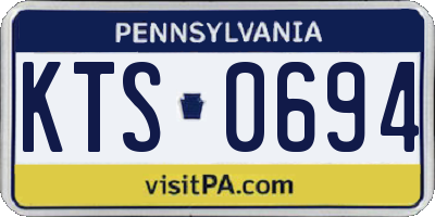 PA license plate KTS0694