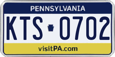 PA license plate KTS0702