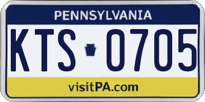 PA license plate KTS0705