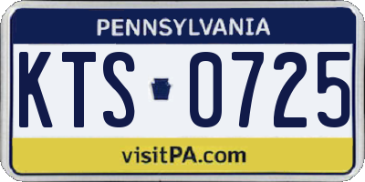 PA license plate KTS0725