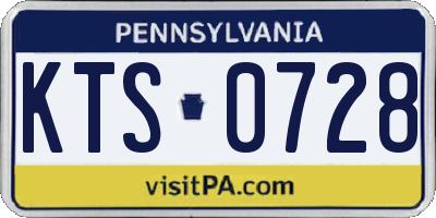 PA license plate KTS0728
