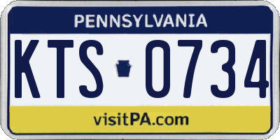 PA license plate KTS0734