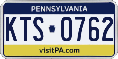 PA license plate KTS0762
