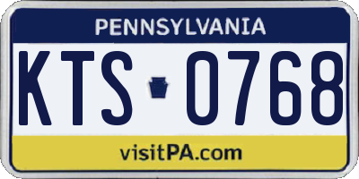 PA license plate KTS0768