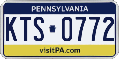 PA license plate KTS0772