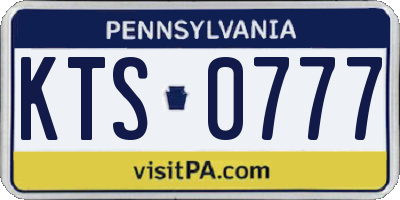 PA license plate KTS0777