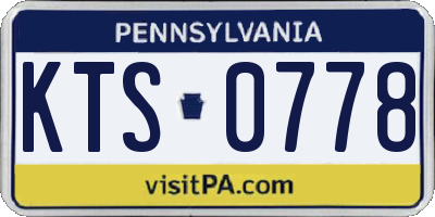 PA license plate KTS0778