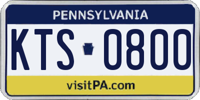 PA license plate KTS0800
