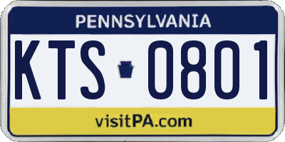 PA license plate KTS0801