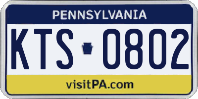 PA license plate KTS0802