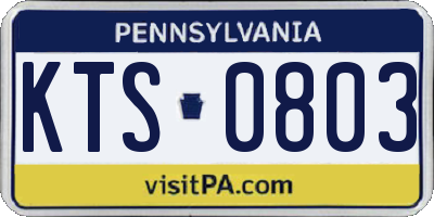 PA license plate KTS0803