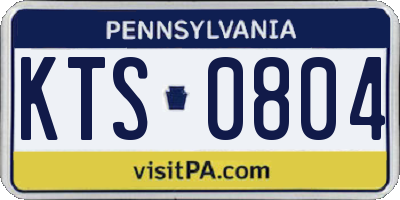 PA license plate KTS0804