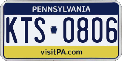 PA license plate KTS0806