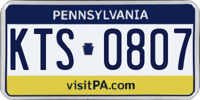PA license plate KTS0807