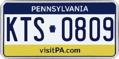 PA license plate KTS0809