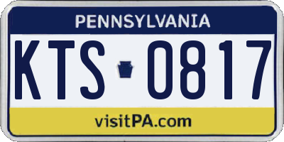PA license plate KTS0817