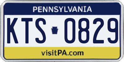 PA license plate KTS0829
