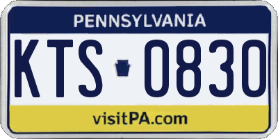 PA license plate KTS0830