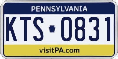 PA license plate KTS0831