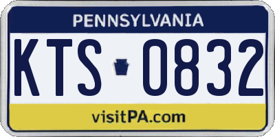 PA license plate KTS0832