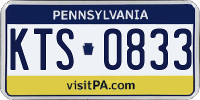 PA license plate KTS0833