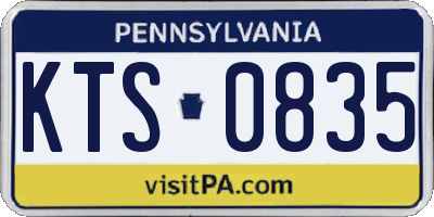PA license plate KTS0835