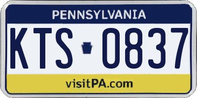PA license plate KTS0837
