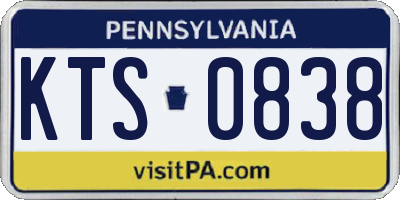 PA license plate KTS0838