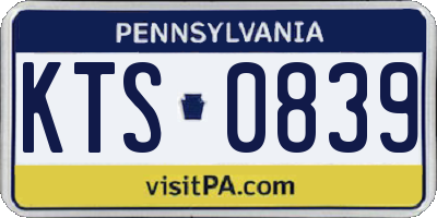 PA license plate KTS0839