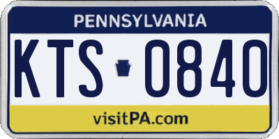 PA license plate KTS0840