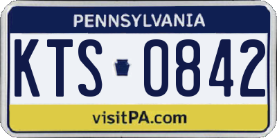 PA license plate KTS0842