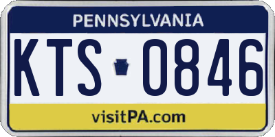 PA license plate KTS0846