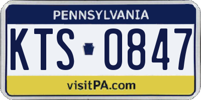 PA license plate KTS0847