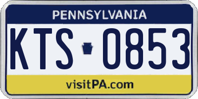 PA license plate KTS0853