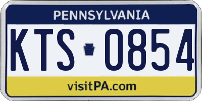 PA license plate KTS0854