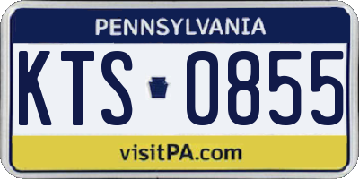 PA license plate KTS0855