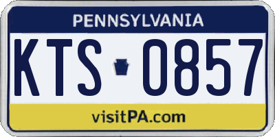 PA license plate KTS0857