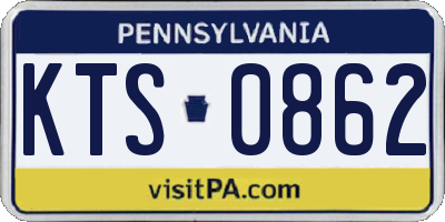 PA license plate KTS0862