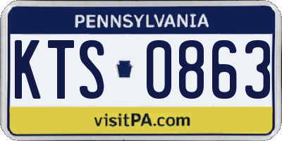 PA license plate KTS0863